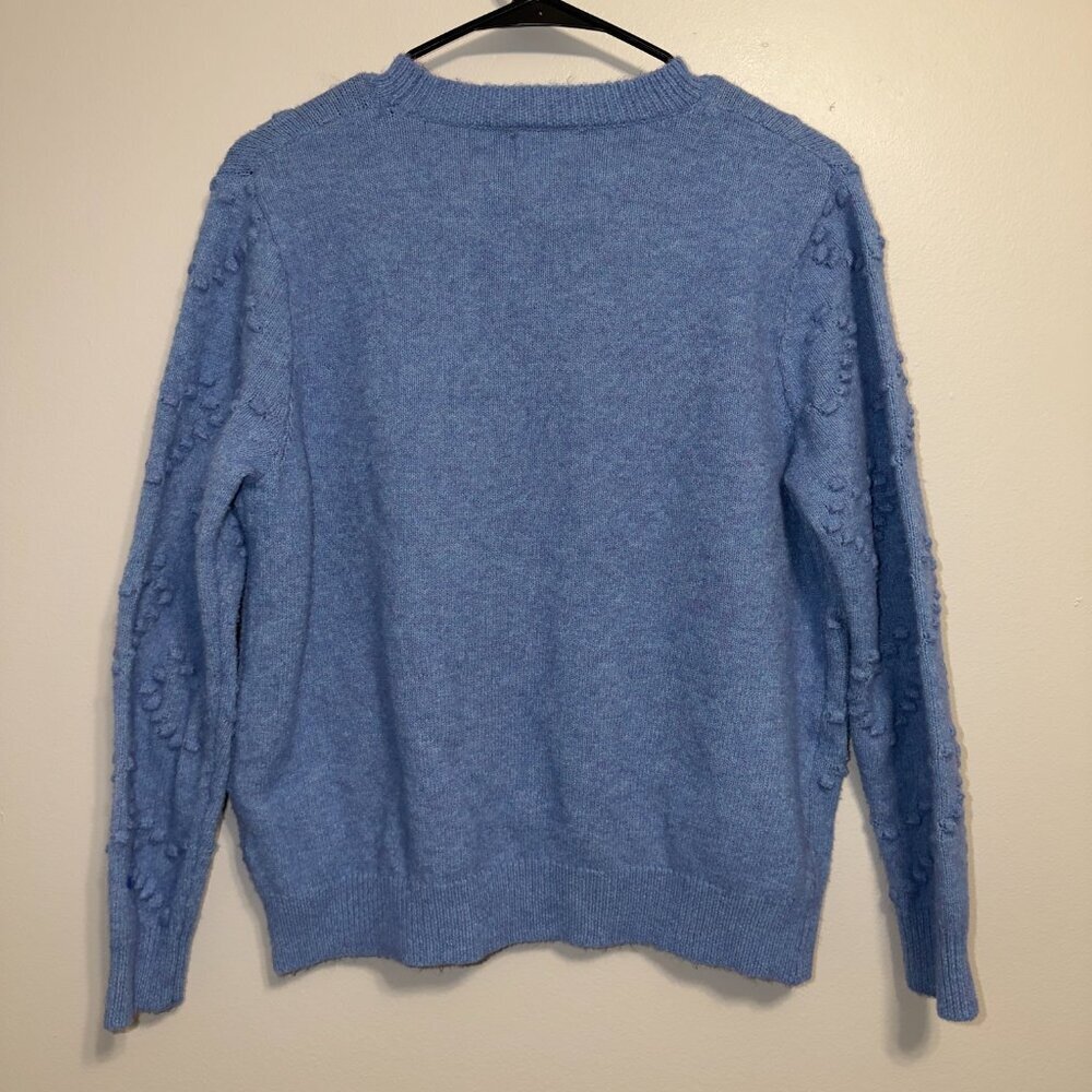 Dreamers Heart Knit Sweater Size Small Blue Cozy Crewneck Soft Top - Picture 7 of 7
